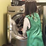 cleaner doing laundry